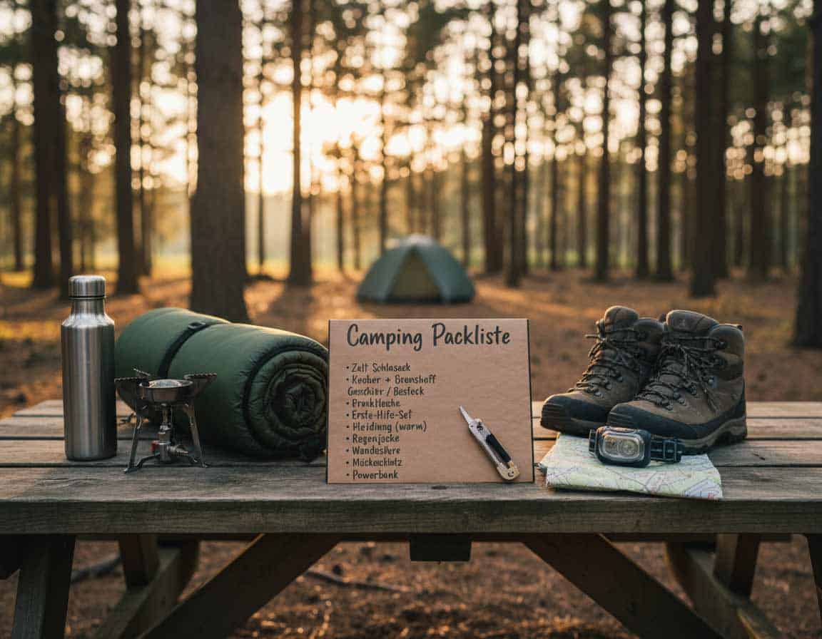 Camping Packliste mit Campingzubehör und Campingkleidung Camping Packliste mit Campingzubehör und Campingkleidung