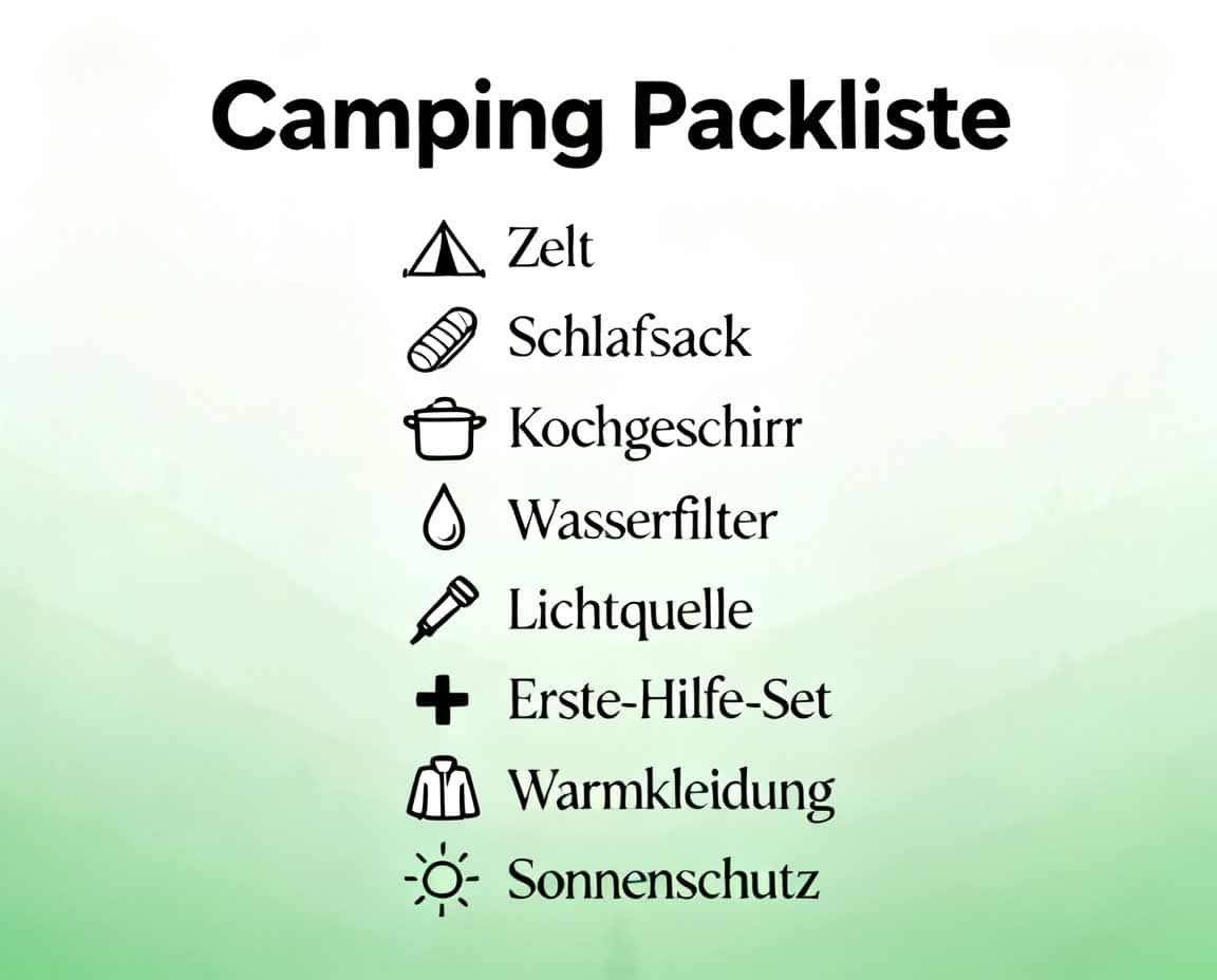 Packliste für Campingtour Packliste für Campingtour